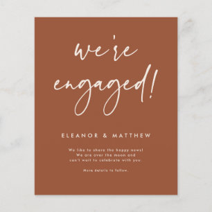 Terracotta We're Engaged Engagement Announcement