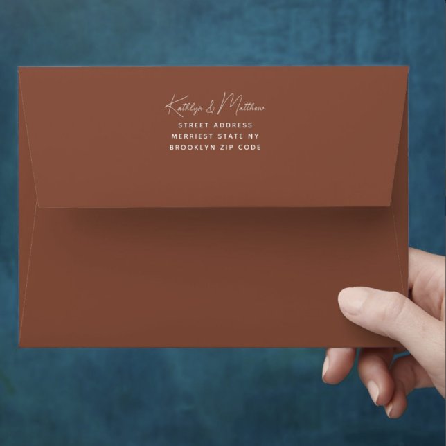 Terracotta Whimsical Script Minimalist Modern  Envelope (Creator Uploaded)