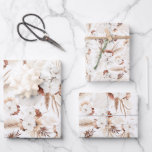 Terracotta White and Ivory Flowers Boho Botanical Wrapping Paper Sheet<br><div class="desc">Terracotta white and ivory flowers elegant botanical boho wrapping paper</div>