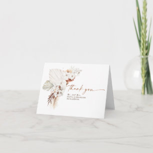 Terracotta White Floral Wedding Thank You