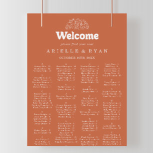 Terracotta Wildflower Alphabetical Seating Chart
