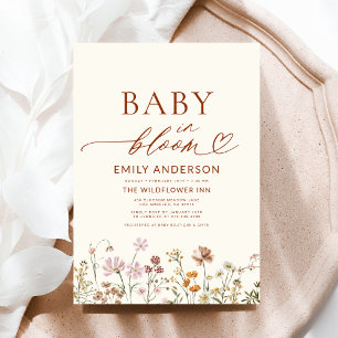 Terracotta Wildflower Baby in Bloom Baby Shower Invitation