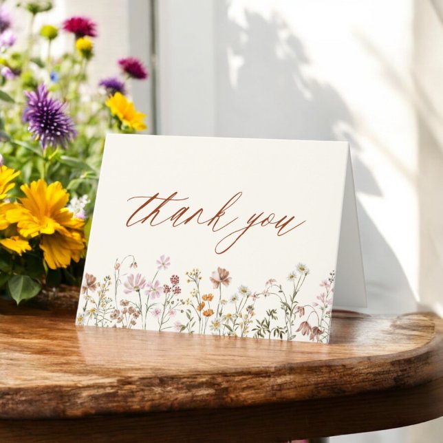  Terracotta Wildflower Baby Shower Thank You Card (Creator Uploaded)