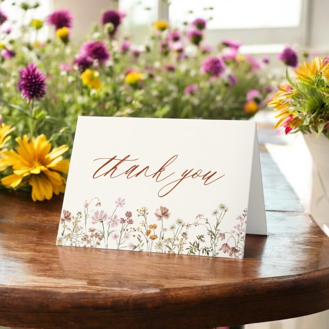  Terracotta Wildflower Baby Shower Thank You Card (Creator Uploaded)