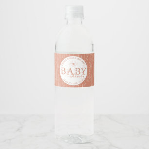 Terracotta Wildflower Baby Shower Water Bottle Label