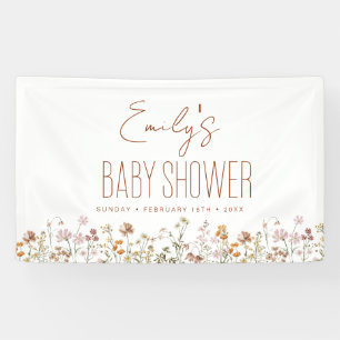 Terracotta Wildflower Boho Baby Shower Banner