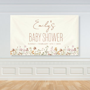 Terracotta Wildflower Boho Baby Shower Banner