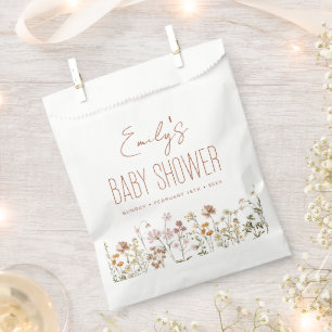 Terracotta Wildflower Boho Baby Shower In Bloom Favour Bags