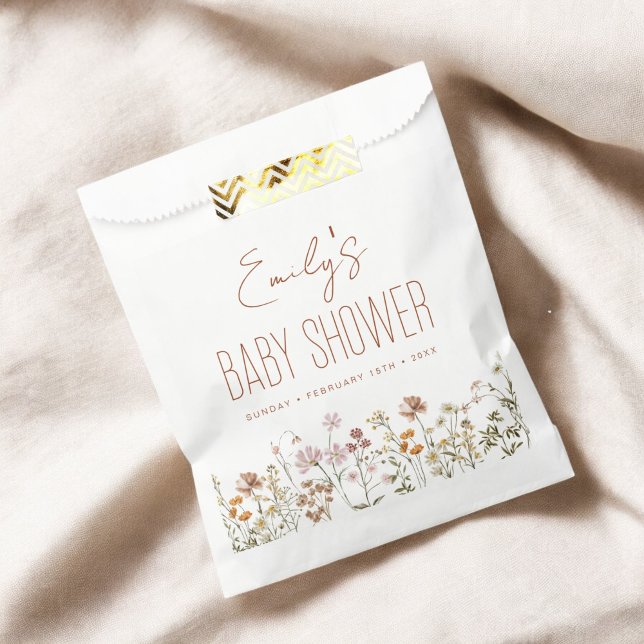 Terracotta Wildflower Boho Baby Shower In Bloom Favour Bags (Creator Uploaded)