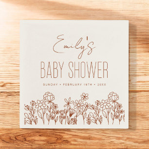 Terracotta Wildflower Boho Baby Shower In Bloom Napkin