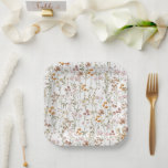 Terracotta Wildflower Boho Baby Shower In Bloom Paper Plate<br><div class="desc">Looking for the perfect paper plates to elevate your wildflower boho baby shower decor? Look no further than these gorgeous and whimsical napkins! Made from high-quality materials and featuring a beautiful wildflower print, these napkins are sure to impress your guests. With their bohemian-inspired design and soft, delicate colours, these paper...</div>