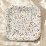 Terracotta Wildflower Boho Baby Shower In Bloom Paper Plate<br><div class="desc">Looking for the perfect paper plates to elevate your wildflower boho baby shower decor? Look no further than these gorgeous and whimsical napkins! Made from high-quality materials and featuring a beautiful wildflower print, these napkins are sure to impress your guests. With their bohemian-inspired design and soft, delicate colours, these paper...</div>