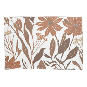 Terracotta Wildflower Boho Rustic Bedroom Decor Pillowcase