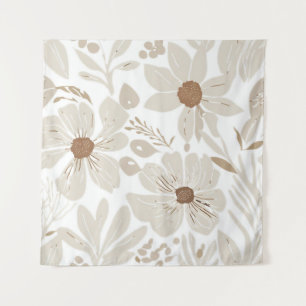 Terracotta Wildflower Boho Rustic Eclectic Wall Tapestry