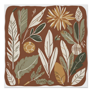 Terracotta Wildflower Boho Rustic Spring Wall Art