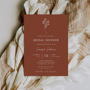 Terracotta Wildflower Bridal Shower Invitation
