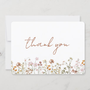  Terracotta Wildflower Bridal Shower Thank You Card
