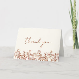 Terracotta Wildflower Bridal Shower Thank You Card