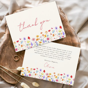 Terracotta Wildflower Bridal Shower Thank You Card