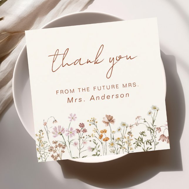  Terracotta Wildflower Bridal Shower Thank You Card (Creator Uploaded)
