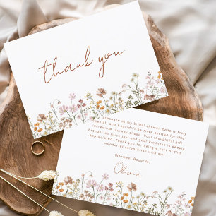Terracotta Wildflower Bridal Shower Thank You Card