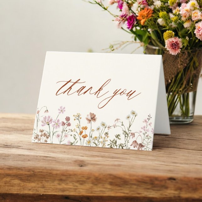  Terracotta Wildflower Bridal Shower Thank You Card (Creator Uploaded)