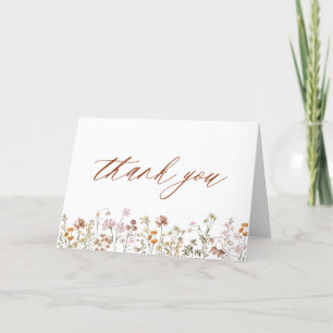  Terracotta Wildflower Bridal Shower Thank You Card