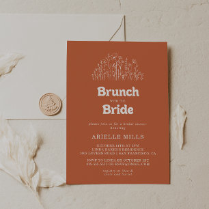 Terracotta Wildflower Brunch with the Bride Shower Invitation