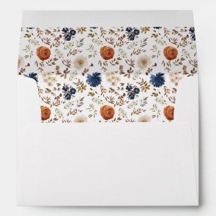 Terracotta Wildflower Lined Wedding Envelope