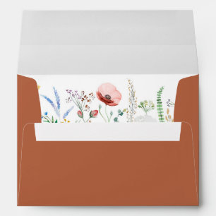 Terracotta Wildflower Meadow Wedding Envelope