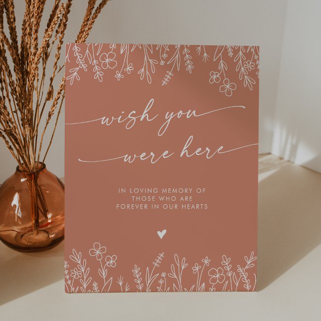 Terracotta wildflower Memorial Wish You Were Here Pedestal Sign (Creator Uploaded)