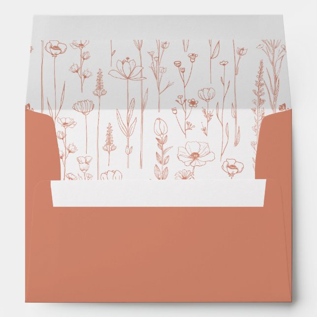 Terracotta Wildflower Printed Envelope Interior (Back (Bottom))