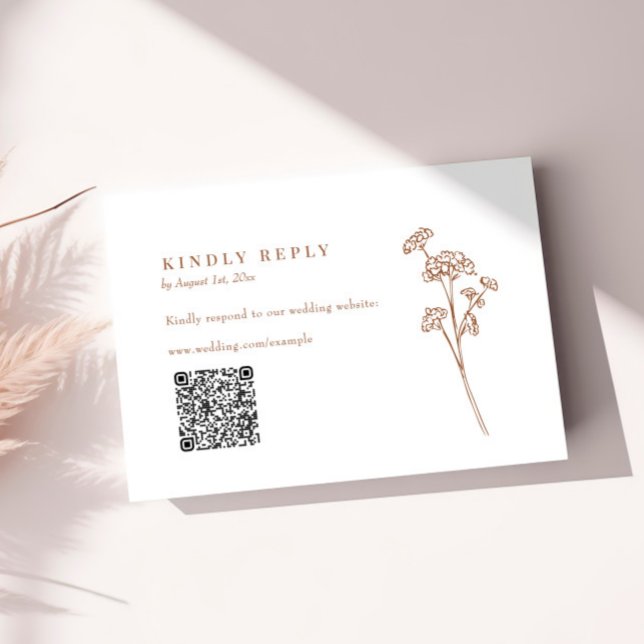 Terracotta Wildflower QR Code Wedding RSVP (Creator Uploaded)