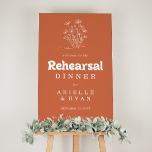 Terracotta Wildflower Rehearsal Dinner Welcome Poster