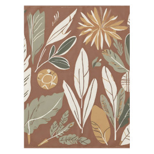 Terracotta Wildflower Rustic Boho Spring Decor Tablecloth