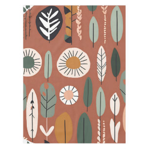 Terracotta Wildflower Rustic Boho Spring Decor Tablecloth