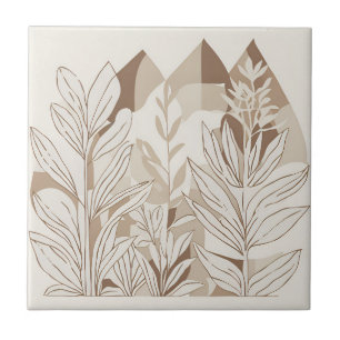 Terracotta Wildflower Rustic Boho Spring Decor Tile