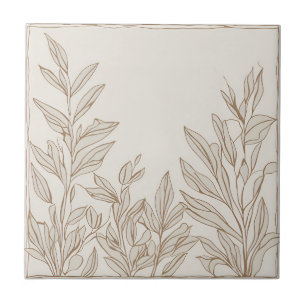 Terracotta Wildflower Rustic Boho Spring Decor Tile