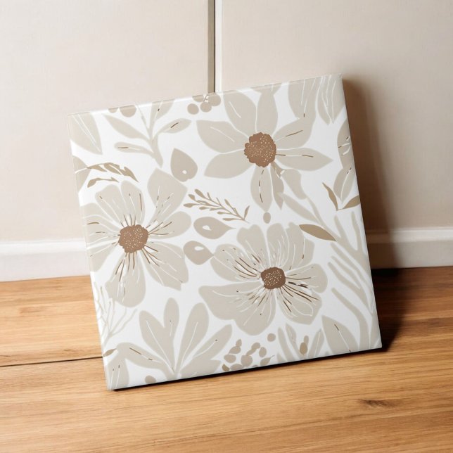 Terracotta Wildflower Rustic Boho Spring Decor Tile (Creator Uploaded)