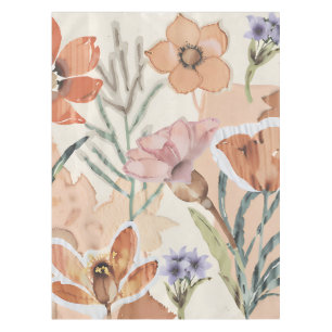 Terracotta Wildflower Rustic Boho Table Decor Tablecloth