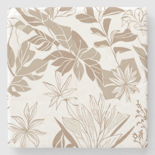 Terracotta Wildflower Rustic Spring Home Decor Stone Coaster