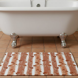Terracotta Wildflower Stripe Bath Mat