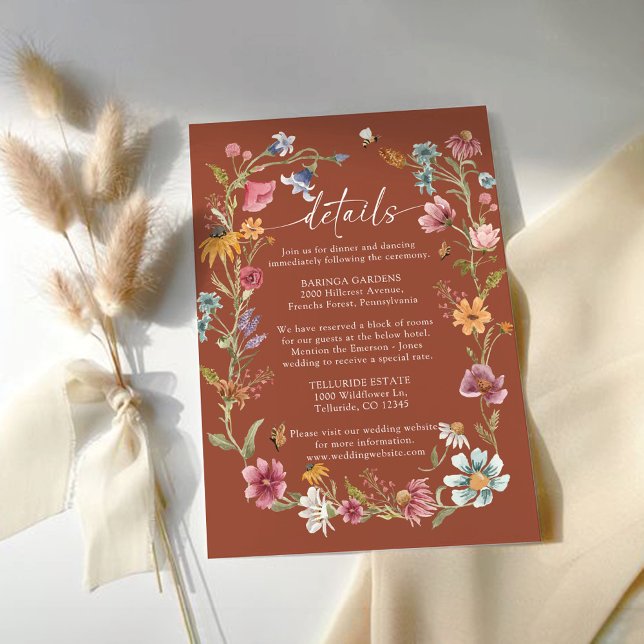 Terracotta Wildflower Wedding Enclosure Card (Creator Uploaded)