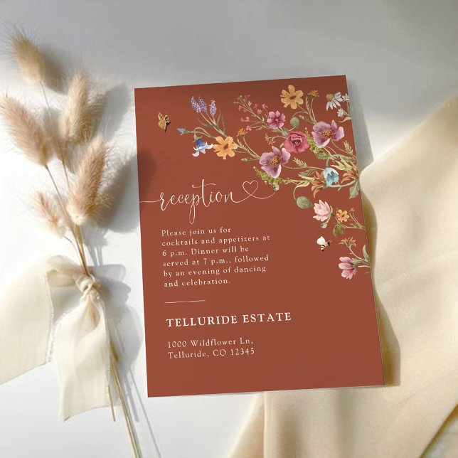 Terracotta Wildflower Wedding Enclosure Card (Creator Uploaded)
