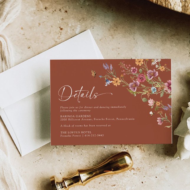 Terracotta Wildflower Wedding Enclosure Card (Creator Uploaded)
