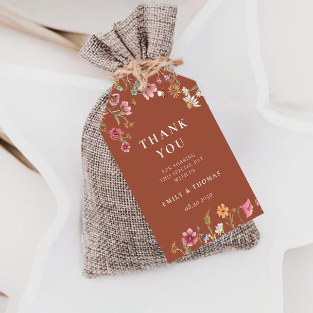 Terracotta Wildflower Wedding Gift Tags (Creator Uploaded)
