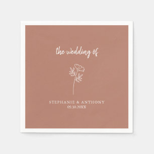 Terracotta Wildflower Wedding Napkins