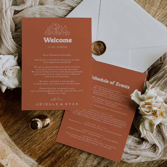 Terracotta Wildflower Wedding Welcome Letter (Creator Uploaded)