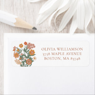 Terracotta Wildflower Wreath Sage Return Address