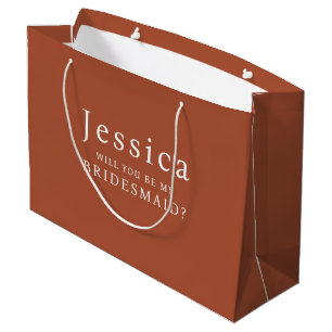 Terracotta Will You Be My Bridesmaid Proposal Large Gift Bag